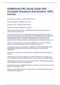 AirMethods PAC Study Guide with Complete Questions and Answers 100&percnt; Correct 