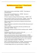 Multidimensional Care Packaged Exams 2023-2024