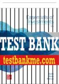 Test Bank For Essentials of Investments&comma; 12th Edition All Chapters - 9781260772166