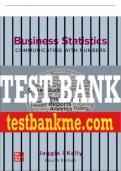 Test Bank For Business Statistics&colon; Communicating with Numbers&comma; 4th Edition All Chapters - 9781260716306