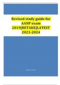 Revised study guide for AANP exam 2019&lbrack;RETAKE&rsqb;LATEST 2023-2024