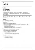 AQA AS HISTORY The American Dream&colon; reality and illusion&comma; 1945&ndash;1980 Component 2Q JUNE 2023 QUESTION PAPER AND MARK SCHEME