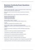 Business Continuity Exam Questions and Answers 