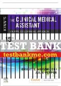Test Bank For Kinn's The Clinical Medical Assistant&comma; 15th - 2023 All Chapters - 9780323873765