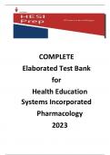 Health Education Systems Inc-HESI Pharmacology 2023 Test Bank