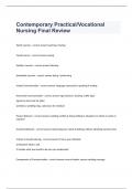 Contemporary Practical/Vocational Nursing- Final Review 2023 questions and 100% correct answers