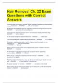 Hair Removal Ch. 22 Exam Questions with Correct Answers 