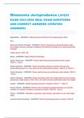 Minnesota Jurisprudence LATEST EXAM 2023-2024 REAL EXAM QUESTIONS AND CORRECT ANSWERS &lpar;VERIFIED ANSWERS&rpar; 