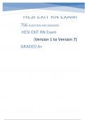 HESI EXIT RN EXAM 2022&sol; 2023  750&plus; Questions And Answers graded A&plus;