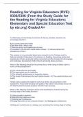 Reading for Virginia Educators (RVE): 0306/5306 (From the Study Guide for the Reading for Virginia Educators; Elementary and Special Education Test by ets.org) Graded A+