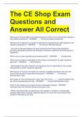 The CE Shop Exam Questions and Answer All Correct 