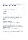 NBCE PT Boards Review Questions & Answers 100&percnt; Correct