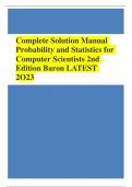 Complete Solution Manual Probability and Statistics for Computer Scientists 2nd Edition Baron Questions & Answers with rationales