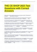 THE CE SHOP 2023 Test Questions with Correct Answers 