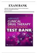 Test Bank Abrams’ Clinical Drug Therapy Rationales for Nursing Practice 12th Edition by Geralyn Frandsen| Latest Questions 100% Veriﬁed Answers