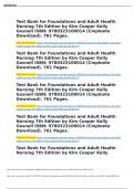 TEST BANK FOR FOUNDATIONS AND ADULT HEALTH NURSING, 8TH EDITION 