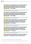TEST BANK FOR FOUNDATIONS AND ADULT HEALTH NURSING&comma; 8TH EDITION 