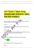 ATI TEAS 7 Math Prep 2023EXAM UPDATE 100- RATED PASS!!!.pdf