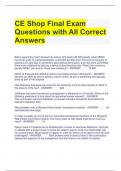 CE Shop Final Exam Questions with All Correct Answers 