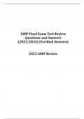 AHIP Final Exam Test Review  Questions and Answers  (2023/2024) (Verified Answers)