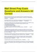 Wall Street Prep Exam Questions and Answers All Correct 