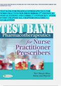 TEST BANK FOR PHARMACOTHERAPEUTICS FOR NURSE PRACTITIONER PRESCRIBERS 3RD EDITION BY WOO QUESTIONS AND CORRECT ANSWER KEY AFTER EVERY CHAPTER ALL CHAPTERS INCLUDED A+ GUARANTEED 