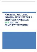 Managing and Using Information Systems&colon; A Strategic Approach&comma; 6th Edition Test Bank