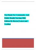 Test Bank For Community And Public Health Nursing 10th Edition By Rector| Test Bank 100% Veriﬁed Answers