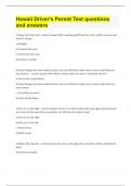 Hawaii Driver's Permit Test questions and answers