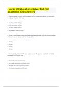 Hawaii 70 Questions Driver Ed Test questions and answers