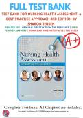 Test Bank For Nursing Health Assessment: A Best Practice Approach 3rd Edition By Sharon Jensen 9781496349170 / Chapter 1-30 / Complete Questions and Answers A+