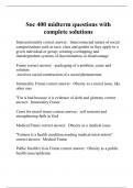 Soc 400 midterm questions with complete solutions