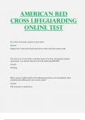 American Red Cross LIFEGUARDING ONLINE TEST 100% Correct and Verified Answers - Latest 2023 / 2024