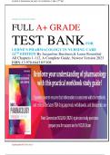 (DOWNLOAD YOUR COPY HERE)…  FULL A+ GRADE TEST BANK FOR  LEHNE’S PHARMACOLOGY IN NURSING CARE 12TH EDITION By Jacqueline Burchum,& Laura Rosenthal All Chapters 1-112, A Complete Guide, Newest Version 2023 ISBN-13 978-0443107108