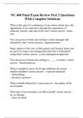 NU 400 Final Exam Review Part 2 Questions With Complete Solutions&period;