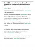 Class A&sol;B Operator for Underground Storage Tank Exam Questions and Answers &lpar;Latest Update 2023&rpar;GRADED A&plus;