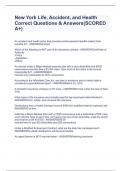 New York Life&comma; Accident&comma; and Health Correct Questions & Answers&lpar;SCORED A&plus;&rpar;