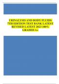 URINALYSIS AND BODY FLUIDS 7TH EDITION TEST BANK LATEST REVISED