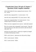 Chamberlain Chem 120 quiz #2 chapter 3 Questions With Complete Solutions