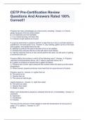 CETP Pre-Certification Review Questions And Answers Rated 100&percnt; Correct&excl;&excl;