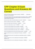CPP Chapter 8 Exam Questions and Answers All Correct 