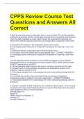 CPPS Review Course Test Questions and Answers All Correct 