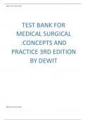 TEST BANK FOR MEDICAL SURGICAL CONCEPTS AND PRACTICE 3RD EDITION BY DEWIT.