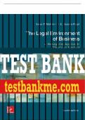Test Bank For The Legal Environment of Business&comma; A Managerial Approach&colon; Theory to Practice&comma; 4th Edition All Chapters - 9781260247800