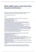 MCAT AAMC practice exam Chem Phys Questions And Answers