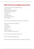 WGU C214 Financial Mgmt Pass the OA With Correct Answers&excl;&excl;