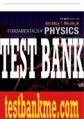 Test Bank For Fundamentals of Physics, Extended, 12th Edition All Chapters - 9781119773511