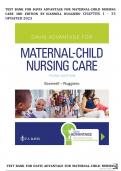 TEST BANK FOR DAVIS ADVANTAGE FOR MATERNAL-CHILD NURSING CARE 3RD EDITION BY SCANNELL RUGGIERO CHAPTER 1 - 33 UPDATED 2023