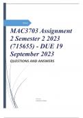MAC3703 Assignment 2 Semester 2 2023 (715655)