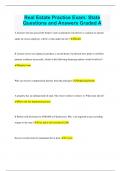 Real Estate Practice Exam&colon; State Questions and Answers Graded A
